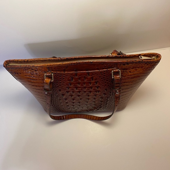 Retired Brahmin Medium Asher Pecan Lima Wicker Tote Bag Purse RARE New - Picture 9 of 16